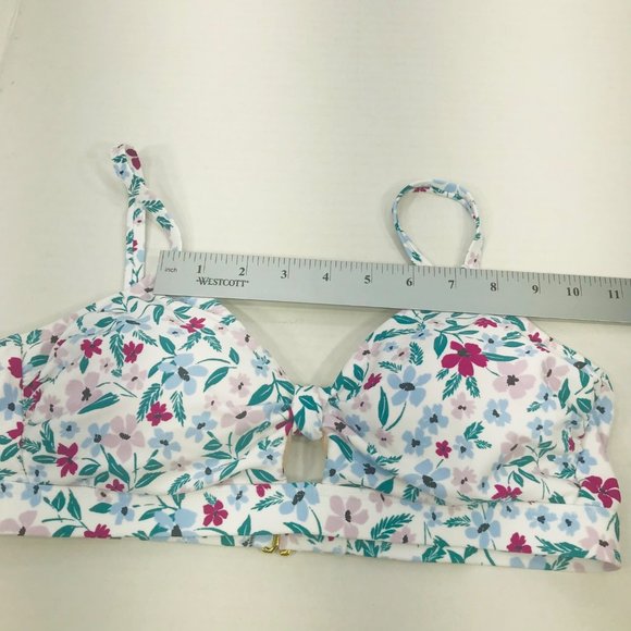 Kona Sol Women's Size Medium Knot Front Floral Bikini Swim Top Multicolor NWOT - Picture 7 of 11
